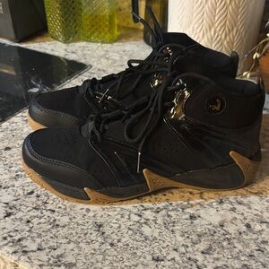 Kids Black and Tan Sneakers